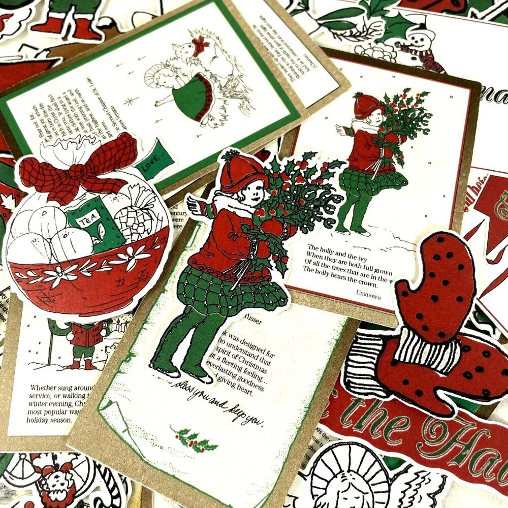 Lot 50 Christmas Die Cuts Unique Junk Journal Scrapbooking Supplies Ephemera u